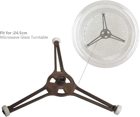 9.6" Microwave Turntable Holder Roller Rotating Ring Tripod Arm Glass Play Tray Roller Guide Stand Holder Microwave Oven Glass Flat Turntable Plat...