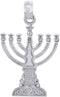Claddagh Gold Jewish Menorah Pendants - Silver Menorah Pendant (Small)...