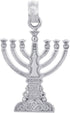 Claddagh Gold Jewish Menorah Pendants - Silver Menorah Pendant (Small)...