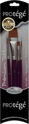 Connoisseur Protege 4-Piece Premium Taklon Short Handle Brush Set...