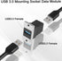 QIANRENON 5Gbps USB3.0 Rectangular Metal Panel Adapter USB3.0 Female to Female Panel Mount Connector USB 3.0 Mounting Socket Data Module 5V/0.5A C...