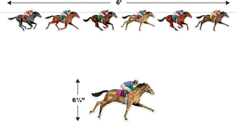 Beistle 3 Piece 6.5" x 6' Horse Racing Banners For Equestrian Theme Race Day Party Decorations...