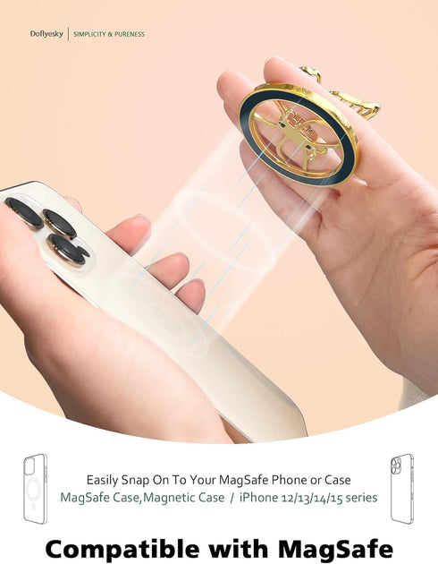 2024 Upgrade Magnetic Phone Grip Compatible with MagSafe, Butterfly Phone Grip Holder Finger Kickstand for MagSafe, Adapter Ring for MagSafe Inclu...