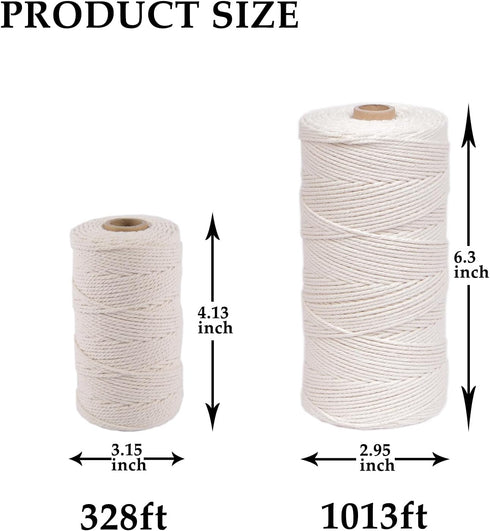 328ft Butchers Cotton Twine String 2mm Cooking Twine Food Safe for Bakers, Meat and Roasting, Gift Wrapping, Crafting & Knitting...