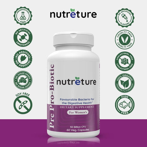 Prebiotics and probiotics for Women | Vaginal probiotics | Womens probiotic | 60 Capsules of Women probiotic | 50 Billion cfu...