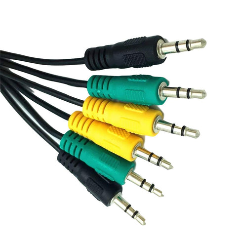 Replacement 3.5mm 1/8" TRS Stereo 3 to 3 Mini Jack Color Coded Audio Cable Compatible with Logitech 5.1 Channel Computer Speakers z-5500, z-5450, ...