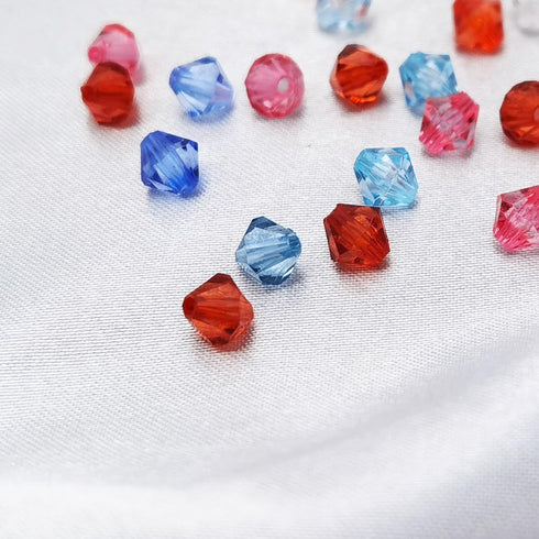 INSPIRELLE 2400 Pieces 6mm Bicone Beads 30 Colors Faceted Acrylic Beads Plastic Spacers Beads for Jewelry Making and Crafting...