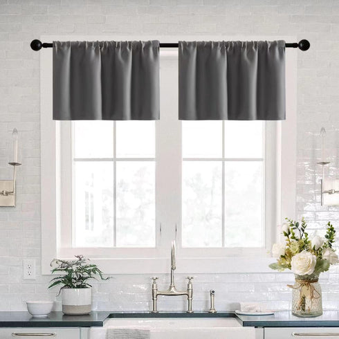 RV Curtains for Camper Windows Blackout 2 Pack Valances Waterproof Light Blocking Blackout Thermal Insulated Small Curtains for Basement Window Ba...