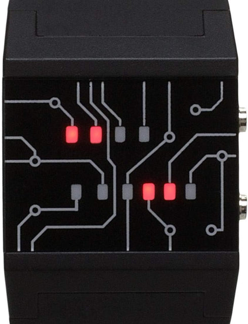 getDigital Binary Wrist Watch for Professionals with LED Lights - A Black Digital Clock That depicts The time as Binary Code...
