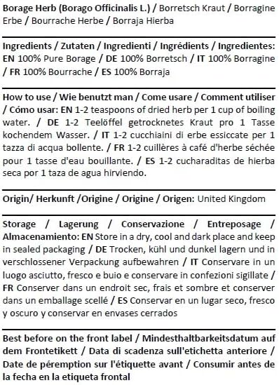 Health Embassy Borage Herb | Borago Officinalis L | 100% Natural Herbal Tea (50g)...