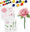 2pcs Layered Rose Flower Stencils 11.8×11.8inch Romantic Rose Leaves Templates with Paint Brush Love Rose Branch for DIY Crafts Decorations Wood F...