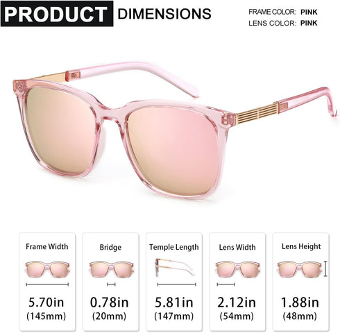 SIPHEW Oversized Square Sunglasses for Women|Lightweight Fashion Sunglasses 100% UV400 Protection|Trendy Mirrored Shade...