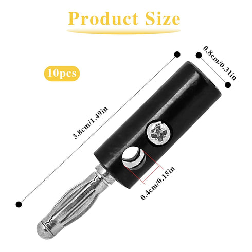10Pcs 4mm Speaker Banana Plugs-Open Screw Type,Banana Plugs for Speaker Wire Gold Plated Speaker Wire Banana Plugs Connectors......