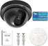 WALI Dummy Fake Security CCTV Dome Camera with Flashing Red LED Light with Security Alert Sticker Decals (SD-1), Black...