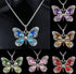 Fashion Rhinestone Butterfly Alloy Necklaces Pendant Personality Sweater Chain for Women...