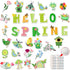 Konsait Hello Spring Bulletin Board Decorations Set, 34Pcs Spring Bulletin Board, Green Flowers Birds Butterfly Spring Cutouts for Classroom Home ...