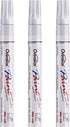 Permanent Paint Markers Pens - 3 Pack White Oil Based Paint Pens, Medium Tip, Quick Drying and Waterproof Marker Pen for Metal, Rock, Wood, Fabric...