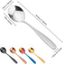 5-Piece Round Soup Spoons Set | Stainless Steel | Muticolor Dinner Serving Spoons Titanium Spoon - Mirror Polish & Dishwasher Safe...