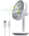 6-Inch Rechargeable Small Desk Fan, Portable Battery-Operated Table Electric Fan with 4 Speed Levels, Personal Mini Fan for Home Bed Study Room Be...