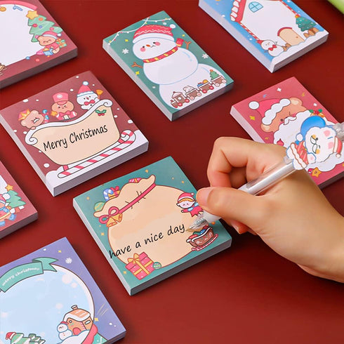 Cartoon Christmas Sticky Notes Student Message Memo Pads Study Office Memos Santa Claus N Times Posts 8 Sets(About 50 Sheets per Set)MGPFERD...