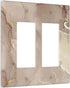 Rose Gold Brown Marble Light Switch Cover 2 Gang Double Rocker Wall Plate Decorative Switchplate Electrical Faceplate for Bathroom Kitchen Home De...