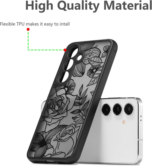 XIZYO for Samsung Galaxy A25 Case, Floral Rose Cute Phone Case for Women Girls Aesthetic Pattern Print Slim TPU Bumper Case Shockproof Protective ...