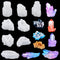 FineInno 8 PCS Crystal Resin Molds,Crystal Cluster Silicone Molds for Resin, Druzy Gem Molds, Iceberg Epoxy Molds for Making Jewelry, Isomalt, Can...