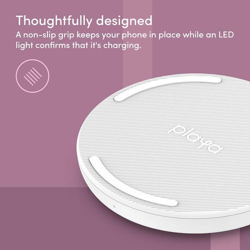 Playa by Belkin Wireless Charger 10W (Wireless Charging Pad Compatible with iPhone 12, iPhone 11, Galaxy, Pixel, AirPods, More) No Power Adapter (...
