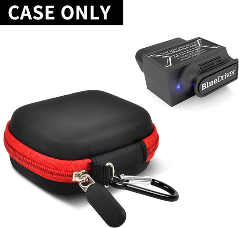 Car and Auto Mini Carry Case Compatible with BlueDriver Bluetooth Pro OBDII OBD2 Scan Tool Monitor for iPhone & Android (Black+Red Zipper)...