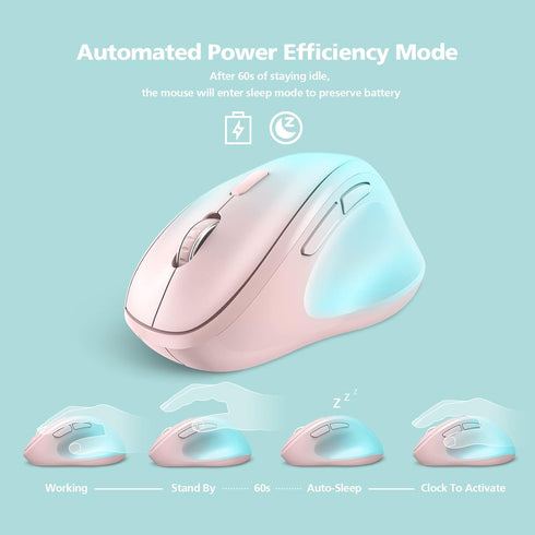 Ergonomic Wireless Mouse with USB Receiver for PC Computer, Laptop and Desktop, Ergo Mouse Vertical with Silent Clicks Long Battery Life, Up to 16...