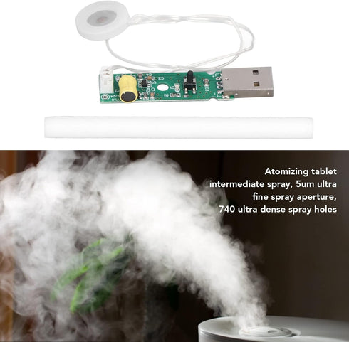 Mist Maker Humidifier,Atomization Module with Switch Control Timing Shutdown Humidifier DIY Mist Atomizer USB Board Atomization Modules 740 Holes ...