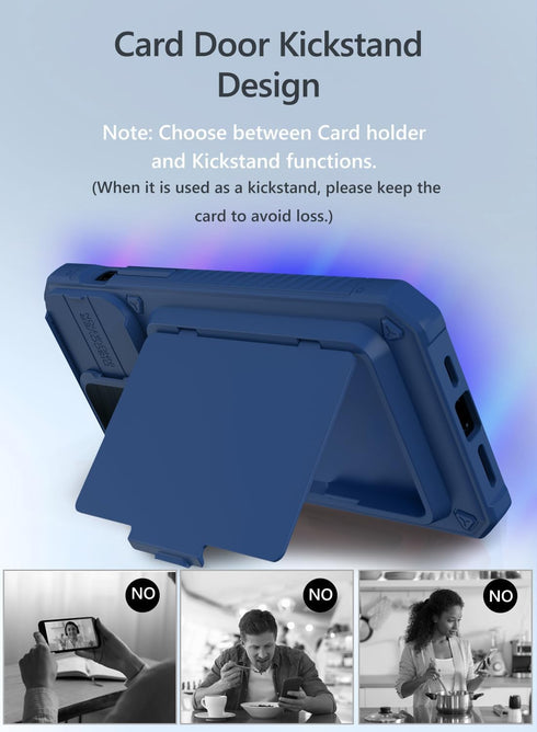 Vihibii for iPhone 15 Pro Max Wallet Case with Card Holder (4 Cards) & Slide Lens Protective Cover & Kickstand & Raised Edges Protect Screen, Shoc...