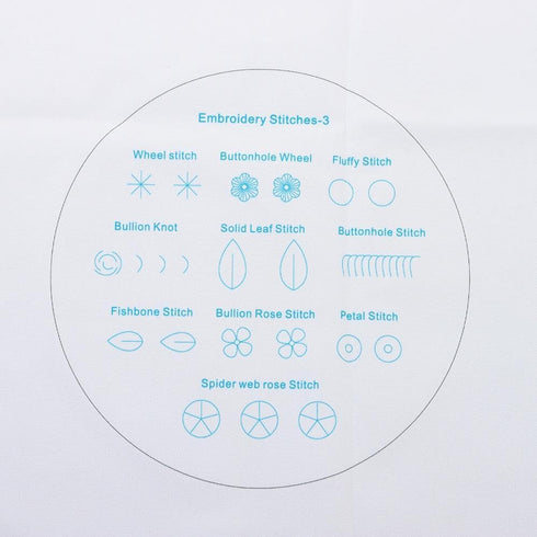 Uniquer 3 Pcs Embroidery Stitches Practice Kit,Hand Embroidery Kit with Instructions for Beginners,Starters Cross Stitch Kits with1 Embroidery Hoo...