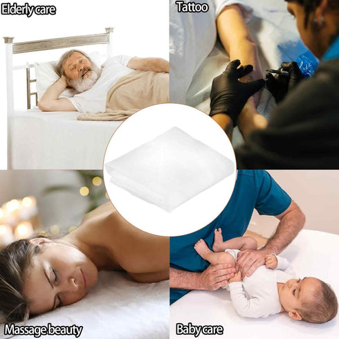 Disposable Massage Table Cover Fitted Massage Table Sheets 35" W x 75" L x 4" D Breathable Non Woven Fabric Massage Table Protective Cover Spa Bed...