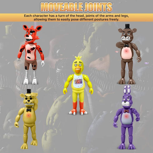 Action Figures Set, 5 Pcs Action Figures Toys, 5.5 Inches Movable Joints Collectible Toys Set with Light for Toys Dolls Gifts Cake Toppers...