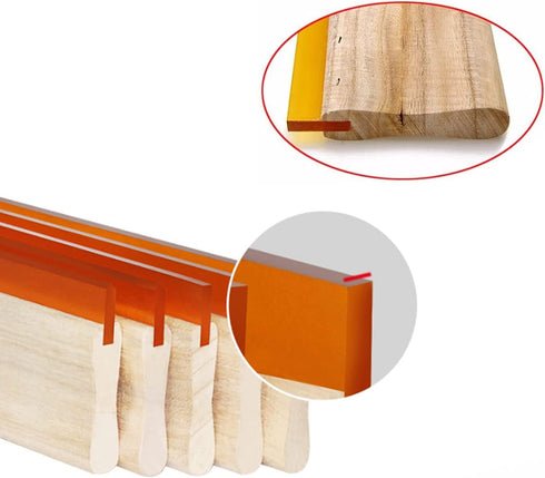 1 pc 13 inch (33cm) Long 4 inches Wide Silk Stencil Screen Printing Squeegee Wood Oiliness Scraper Screen Ink Scraper 75 Durometer...