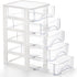 Hedume Desktop Drawer, Clear 5 Drawer Desktop Storage Unit, White Frame with Clear Drawers, Drawer Unit...
