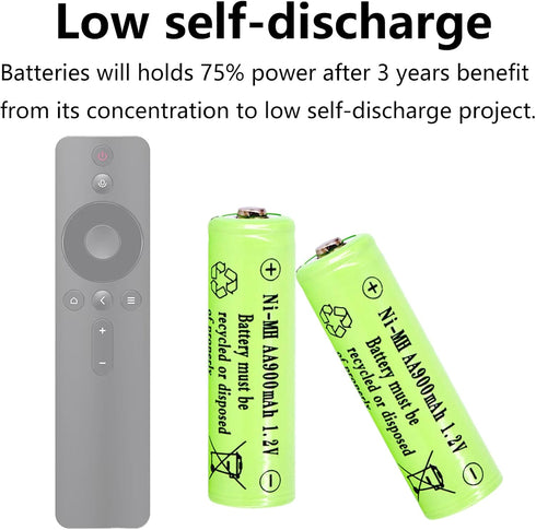 1.2v AA NIMH 900 mah Rechargeable Batteries, 12 Pack Double A Rechargeable Battery for Solar Lights, String Lights Pathway Lights,Mouse, Keyboard...
