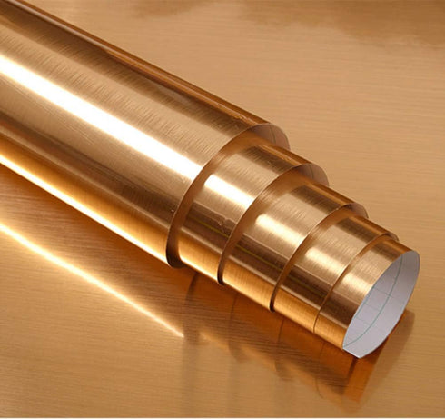 Self Adhesive Brushed Metal Look Film Vinyl Waterproof Anti Greasy Counter Top Peel Stick Metallic Gloss Shelf Liner for Kitchen Cabinet 15.6inch ...