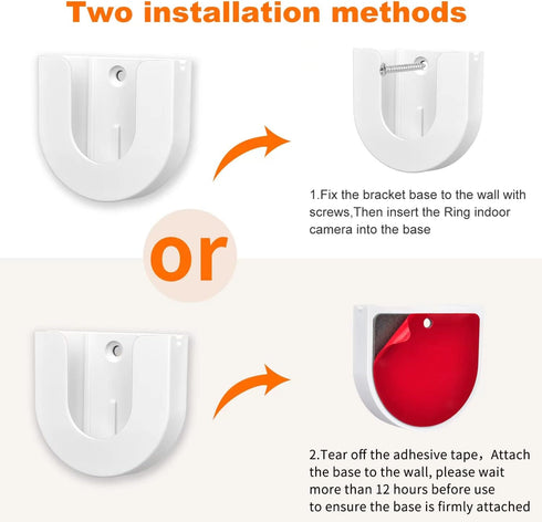 Strong Adhesive Wall Mount for Ring Indoor Cam(2nd Gen and 1st Gen),Two Ways Easy Installation, No Drilling or Screw Secured Fixed (Ring Indoor Ca...