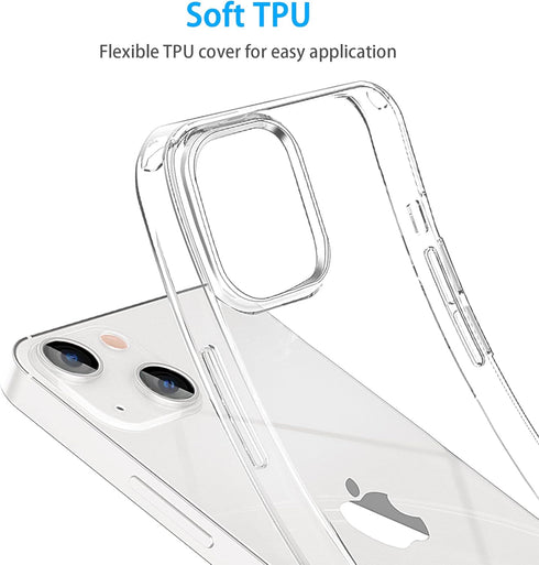 for iPhone 13 Case Clear, Transparent Soft Shockproof Protective Slim Thin Phone Bumper Phone Cases for iPhone 13...