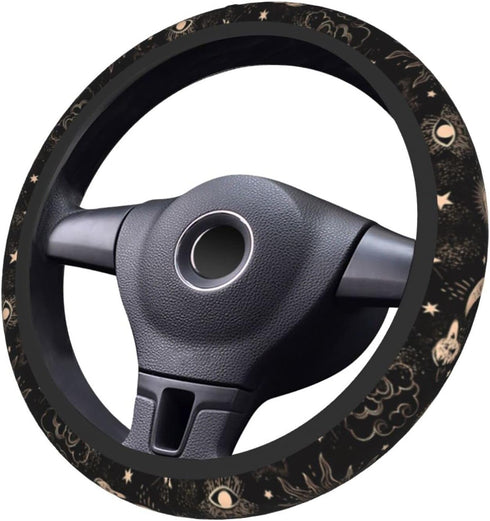 Star Moon Neoprene Car Steering Wheel Cover - Universal 15 Inch Non-Slip, Fit Auto SUV Sedan Vans Trucks...