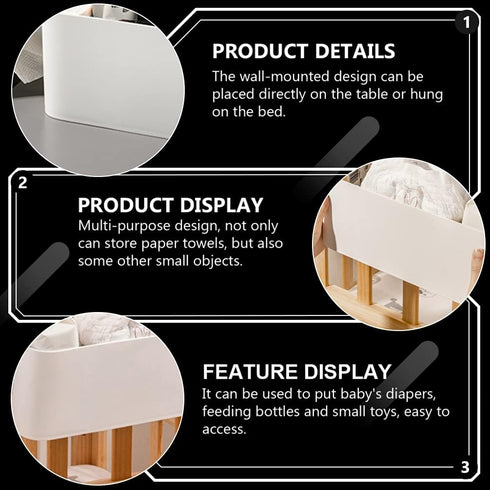 Diaper Organizer Box Baby Crib Hanging Diaper Diaper Storage Bin Nursery Organizers for Changing Table Crib Baby Stroller...