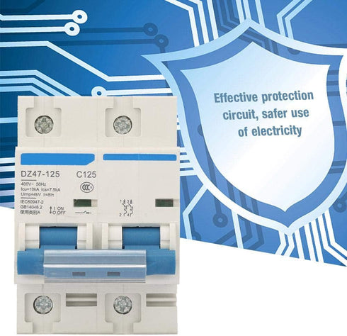 Current Circuit Breaker, DZ47-125 2P Current Miniature Circuit Breaker 400V 80/100/125A Leakage Protection Switch Supplemental Protection(125A)...