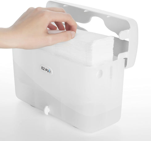 EZbrnd Countertop SLIMFOLD Hand Towel Dispenser for Kitchen/Bathroom/Office/RV/Airbnb, Guest Towel Holder, White...