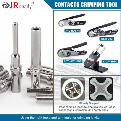 JRready Deutsch Connector Pins and Sockets Solid Contacts Size 16 - ST6364 20Pair Male Pins 0460-202-16141/ Female Pins 0462-201-16141, DT Connect...