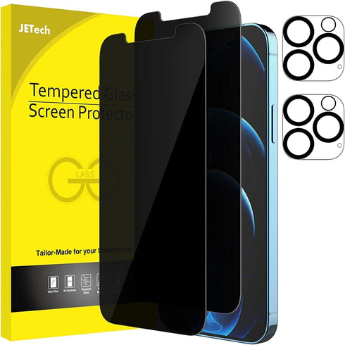 JETech Privacy Screen Protector for iPhone 12 Pro Max 6.7-Inch with Camera Lens Protector, Anti Spy Tempered Glass Film, 2-Pack Each......