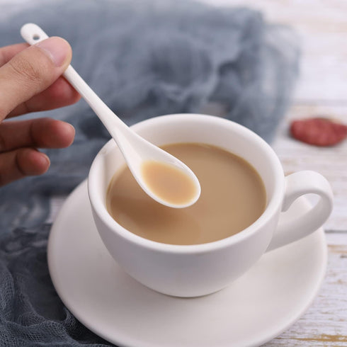 Porcelain Egg Spoons Ceramic Spoons Set of 8 Teaspoons for Tea Coffee Desserts Salt Sugar Spoon...