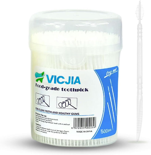Dental floss stick and toothbrush, portable dental floss box, home pack of 500 dental floss sticks (pack of 500)...
