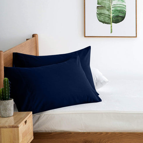 DAN RIVER 100% Organic Cotton Jersey Queen Pillowcases Set of 2, 145 GSM Pillow Cases Standard Size, Crisp, Breathable Jersey Cooling Pillow Cases...